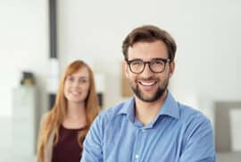 Man and Woman Smiling